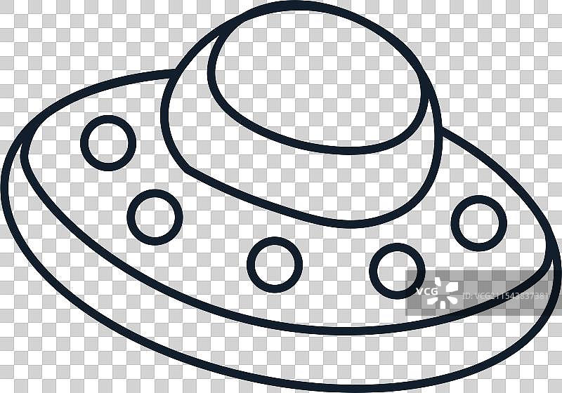 复古未来主义外星飞船轮廓风格图片素材