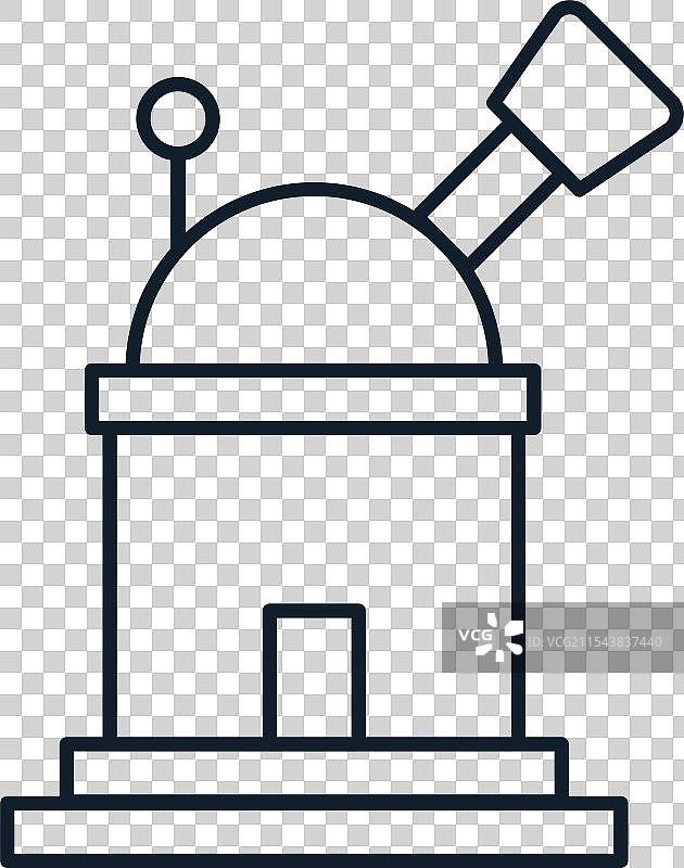 轮廓风格的天文台与望远镜图片素材