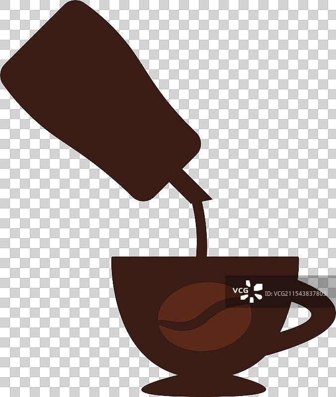 咖啡杯和糖罐的卡通形象图片素材