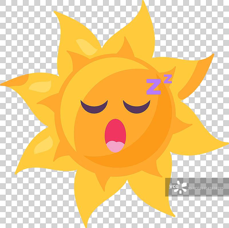 平静梦幻的睡眠表情符号太阳元素图片素材