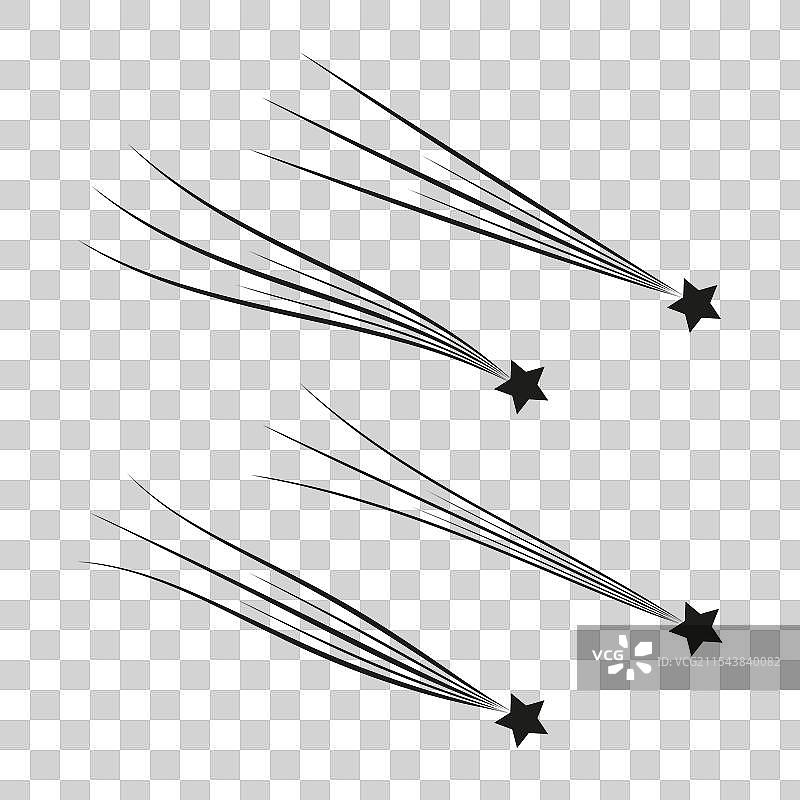 黑白流星的流星雨集合图片素材