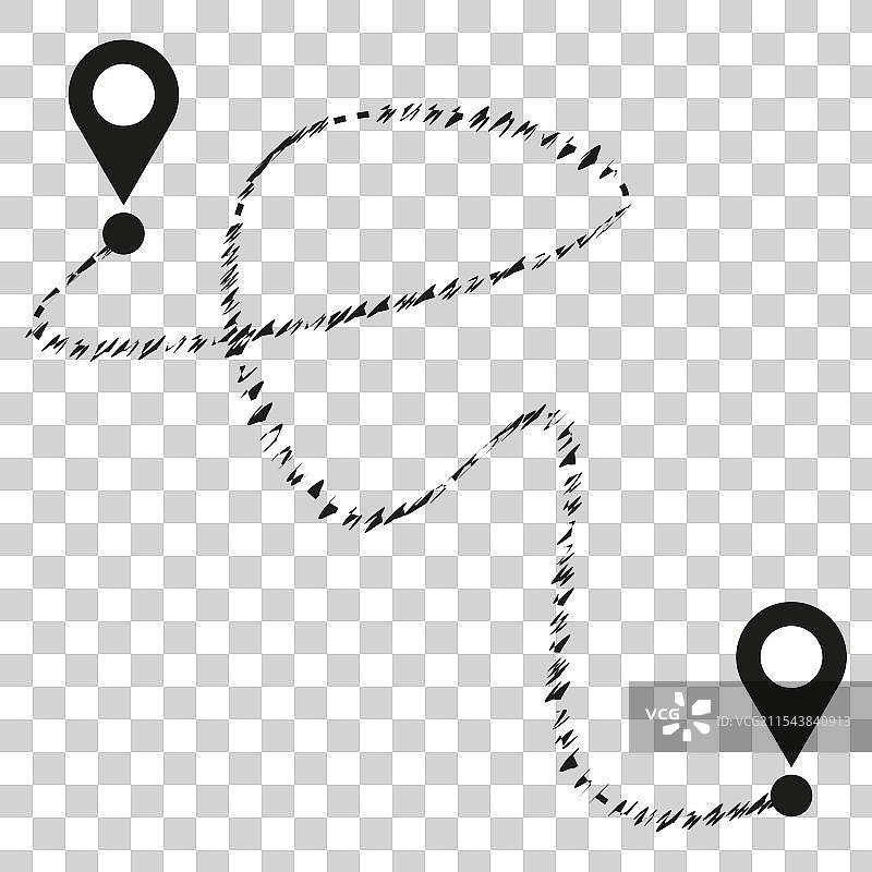 位置路径图标 点状路线符号 导航指引图片素材