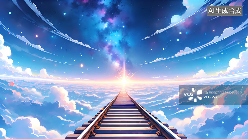 【AI数字艺术】太空星球轨道插画图片素材