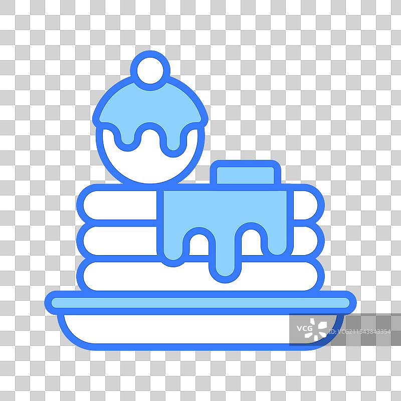 平底锅煎饼配巧克力和樱桃酱图片素材