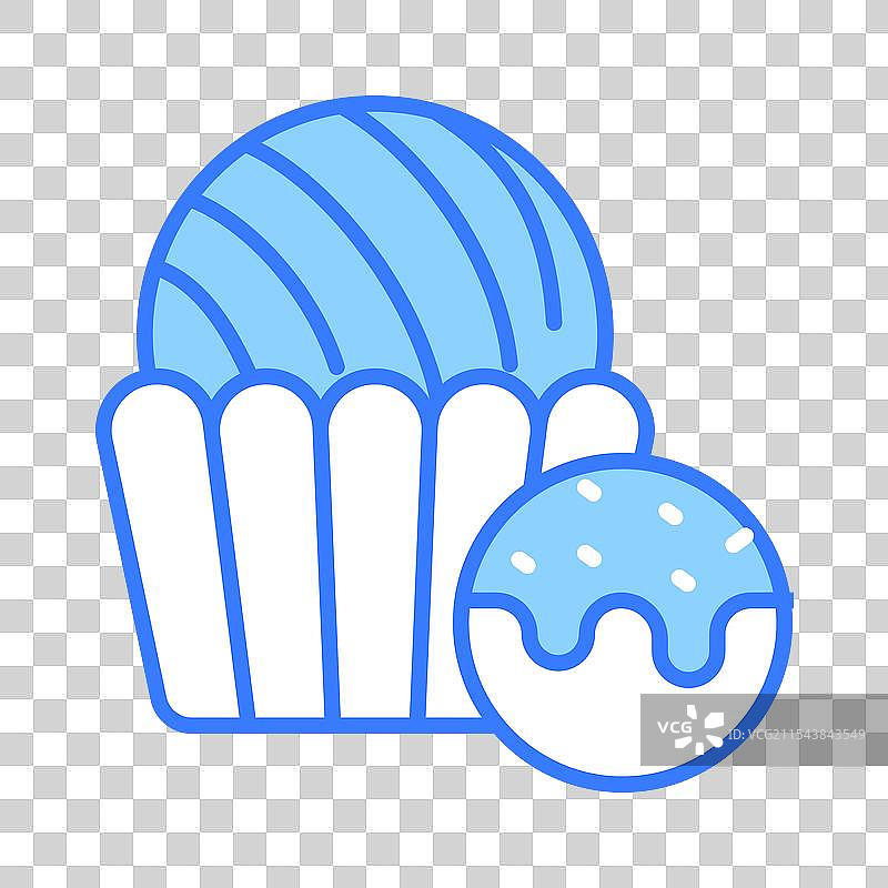 现代扁平风格的巧克力松露蛋糕图片素材