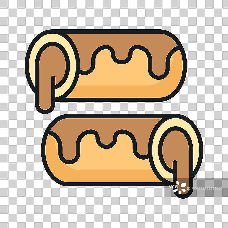 一个小巧柔软的圆木形糕点，里面填充着图片素材