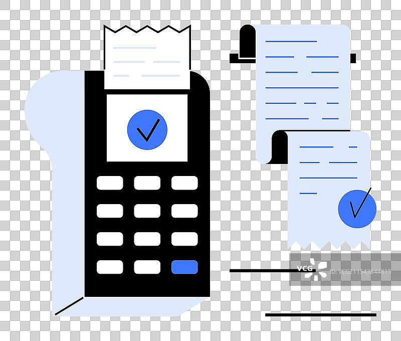 数字支付收据和商业交易图片素材