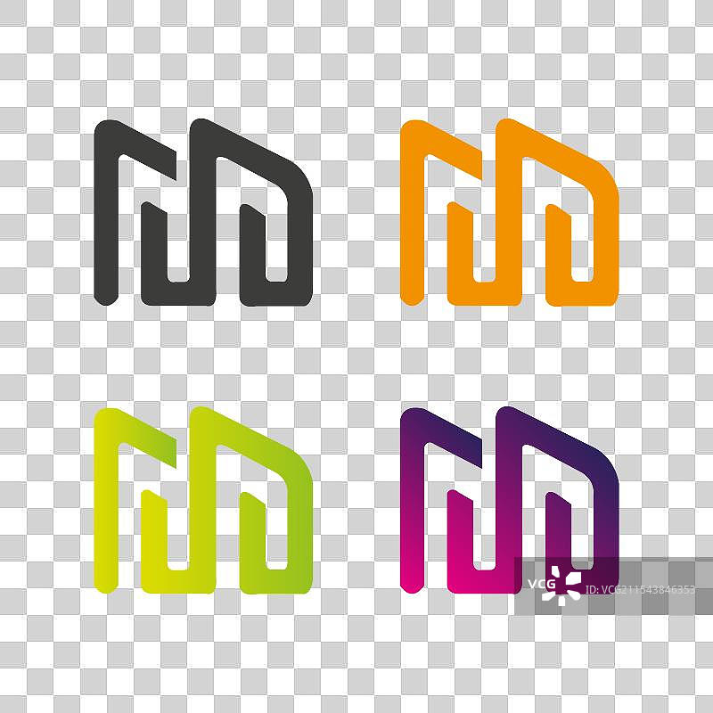 bm mb 字母标志设计模板图片素材