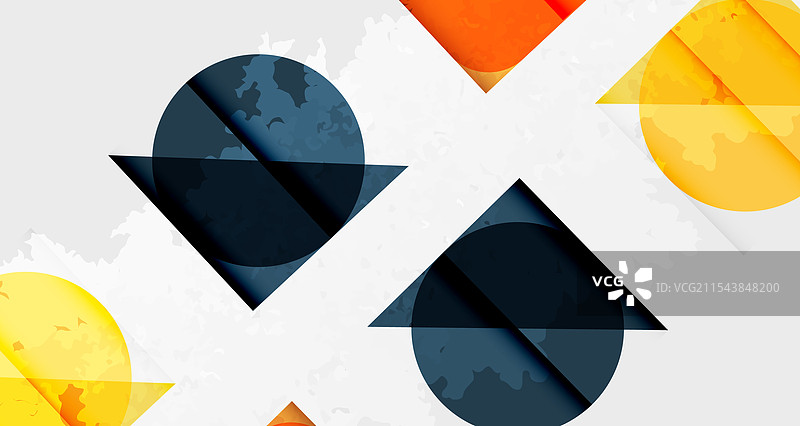 方形、圆形和三角形，以及颗粒感和噪音图片素材