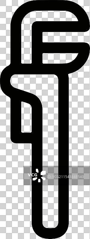 可调扳手图标，细线标志图片素材