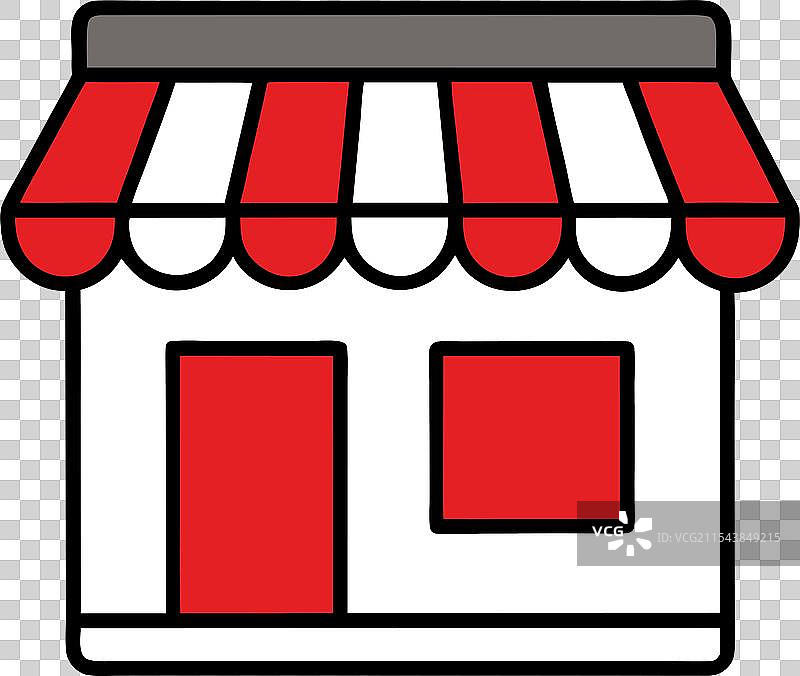 红白色店面卡通风格图标图片素材
