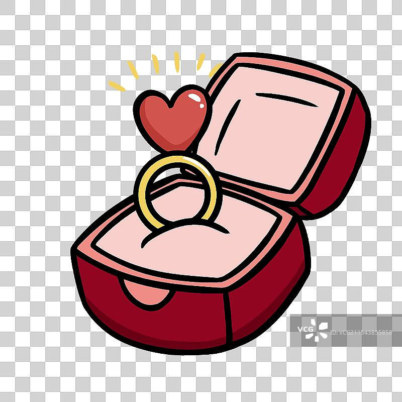 简笔画情人节-爱心戒指图片素材