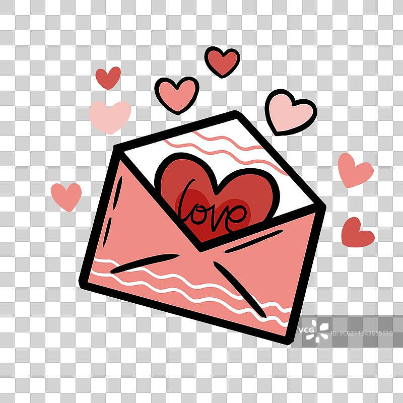 简笔画情人节-情书图片素材