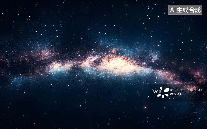 【AI数字艺术】黑色背景中的发光银河系银河星云星系星空太空宇宙天文图片素材