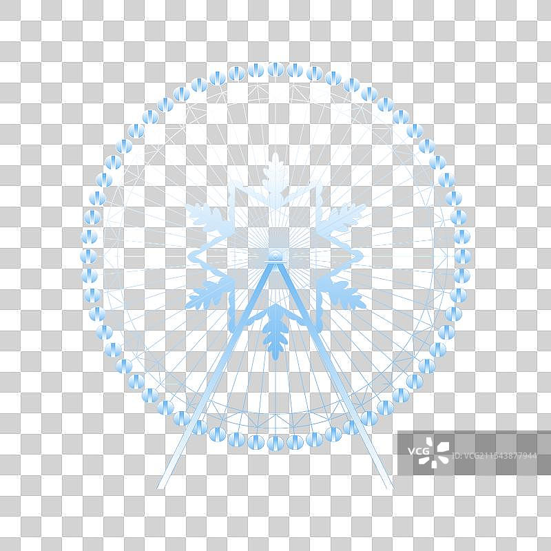 哈尔滨冰雪大世界摩天轮建筑插画图片素材