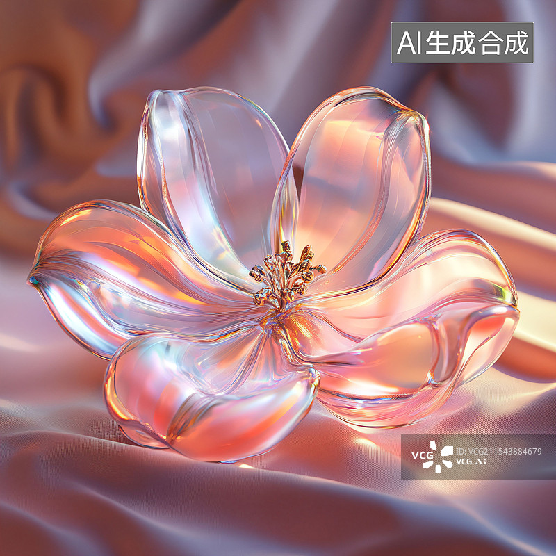 【AI数字艺术】花朵、塑料、材质肌理、线条、C4D图片素材