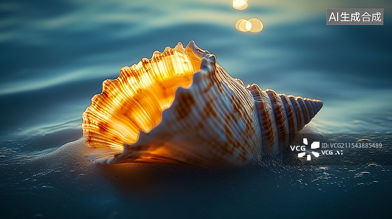 【AI数字艺术】一个发光的海螺图片素材