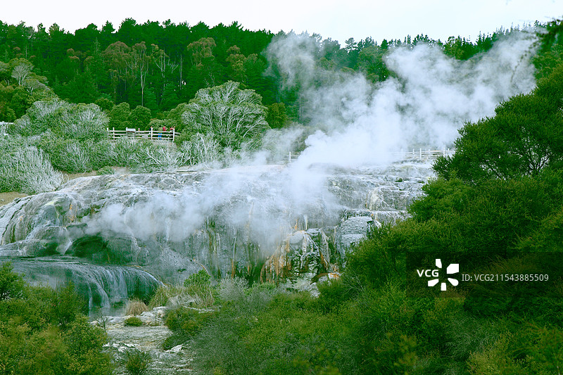 新西兰罗托鲁阿市地热图片素材