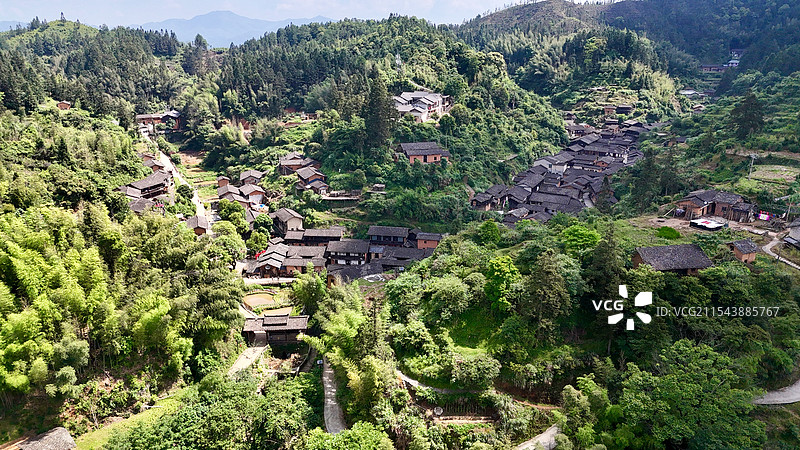 航拍龙岩长汀丁屋岭景区图片素材