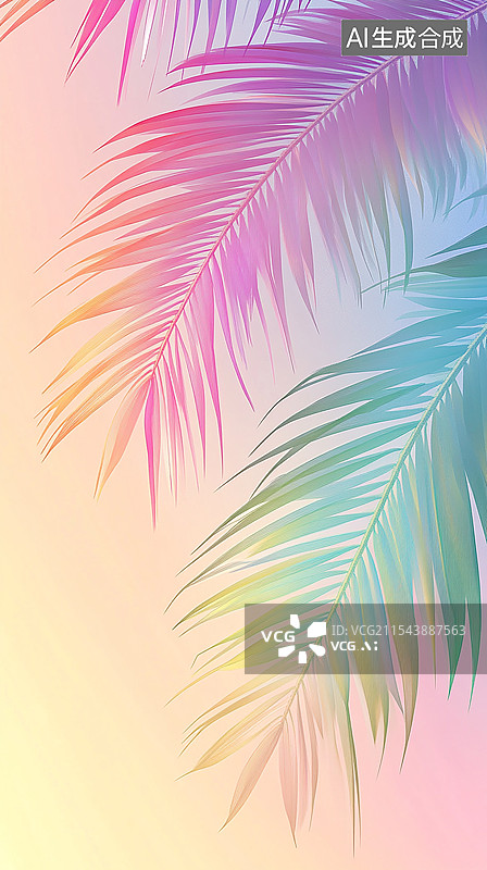 【AI数字艺术】散尾葵叶子投影影子背景图片素材