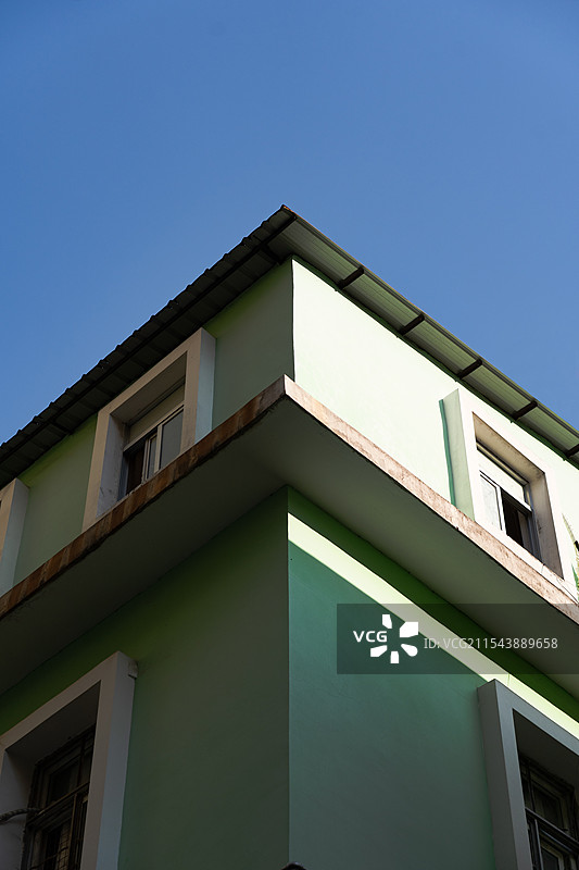 大芬油画村彩色建筑外部抽象纯色结构图片素材