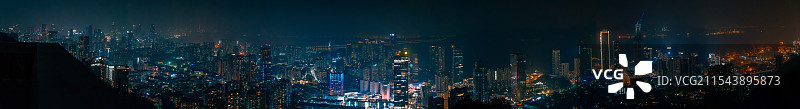 深圳南山夜晚城市天际线图片素材