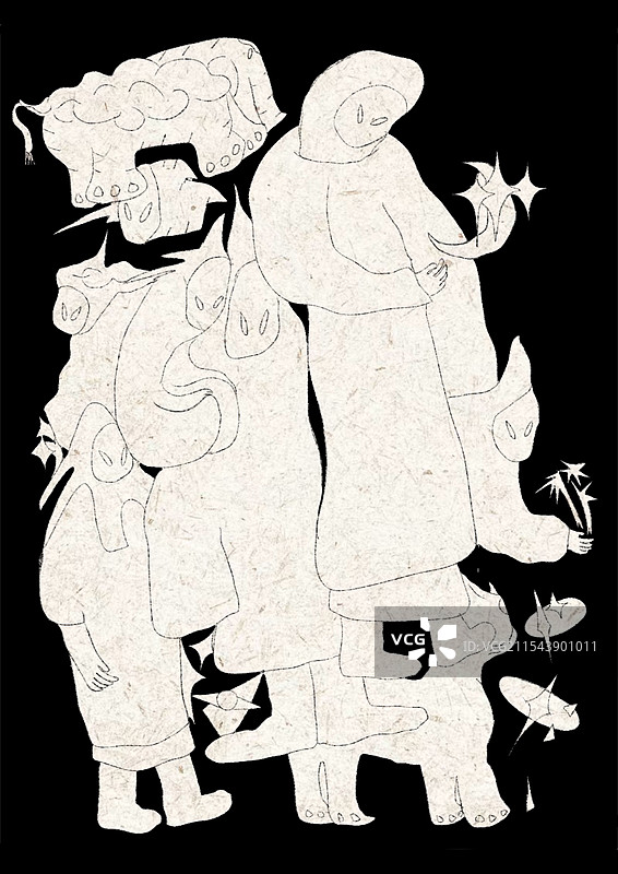 神秘星星神兽海报包装图片素材