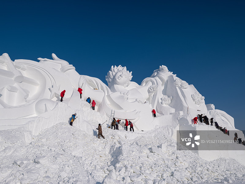 哈尔滨太阳岛雪博会雪雕图片素材
