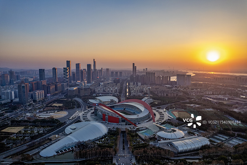 航拍南京奥林匹克体育中心图片素材