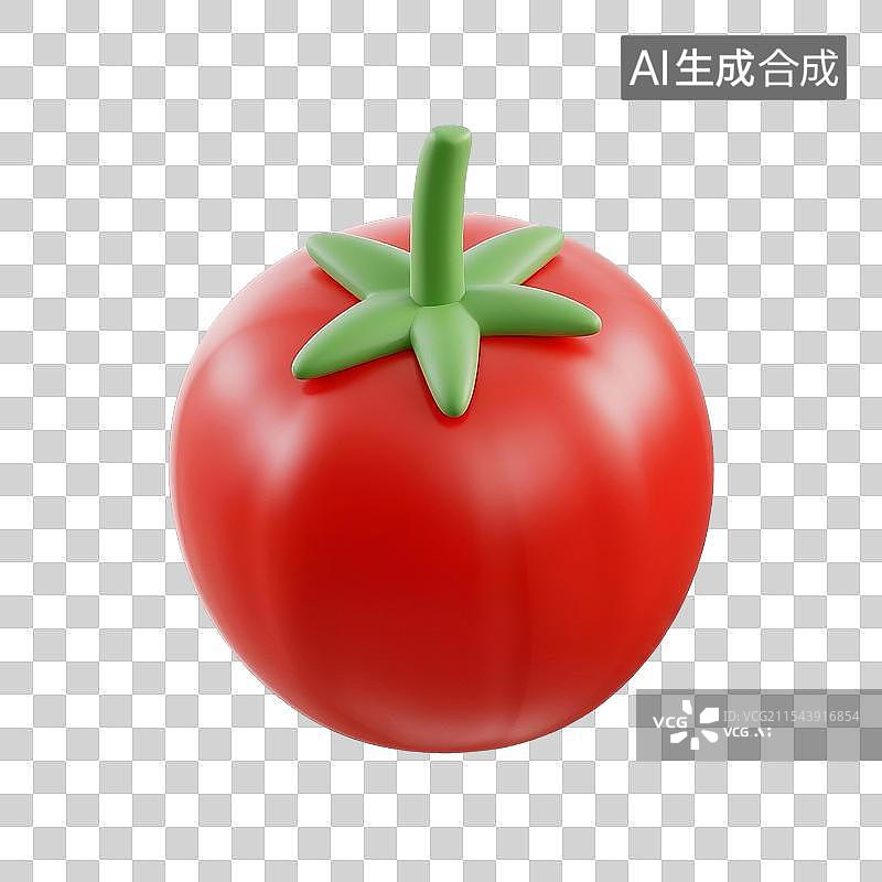 【AI数字艺术】3D西红柿番茄蔬菜水果元素图片素材