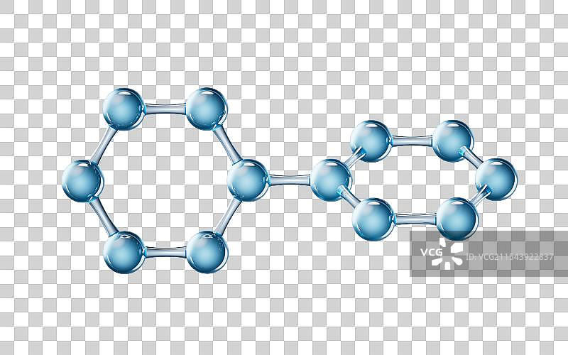 蓝色透明生物科技分子三维渲染图片素材