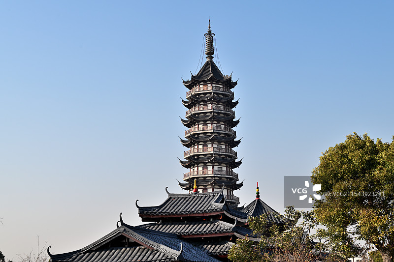 宝塔，东海观音寺，上海奉贤渔人码头图片素材