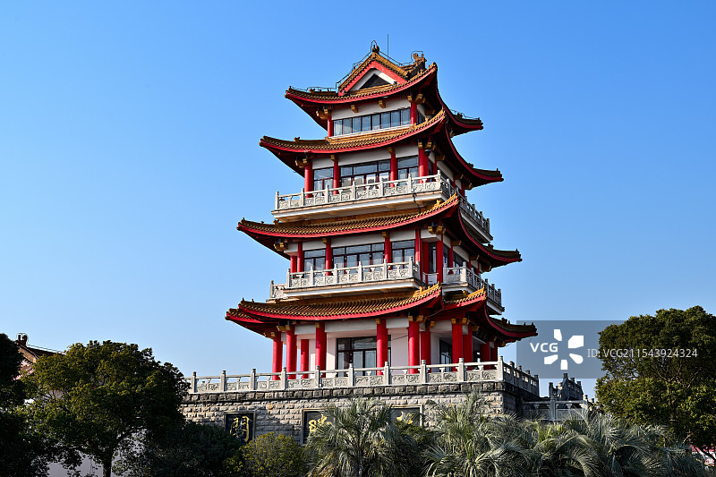 龙腾阁，上海奉贤渔人码头图片素材