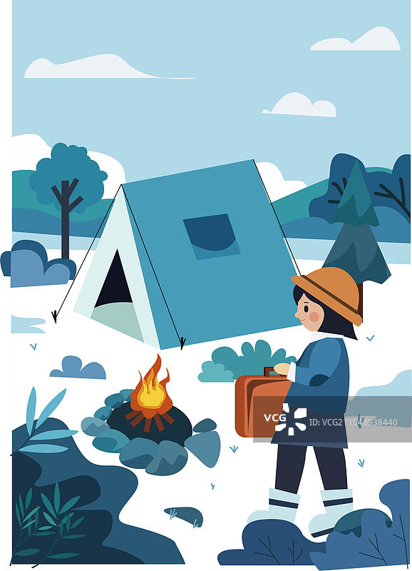 矢量户外露营插画图片素材