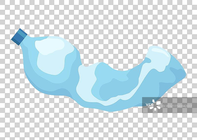 皱巴巴的瓶子图标，破损的塑料瓶，空瓶图片素材