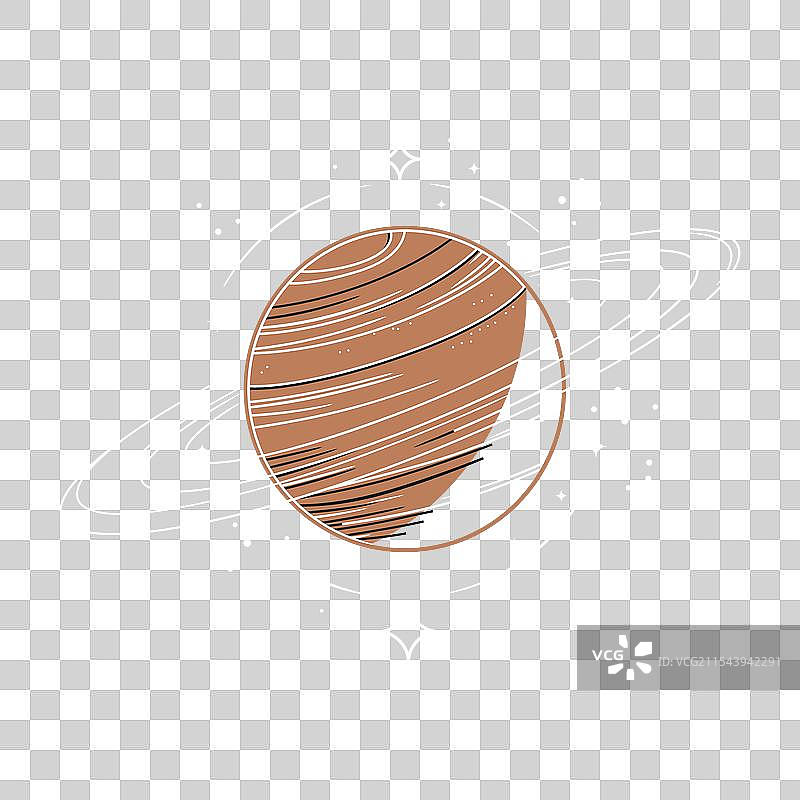 极简风格的土星，带环的行星背景图片素材