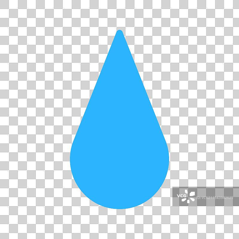 蓝色水滴形状的水滴图标，孤立在背景上图片素材