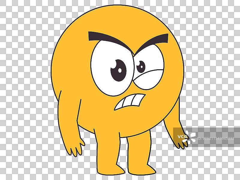 愤怒的面部表情表情符号黄色角色图片素材