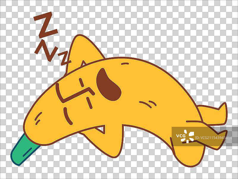 困倦的香蕉角色在孩子们面前入睡图片素材