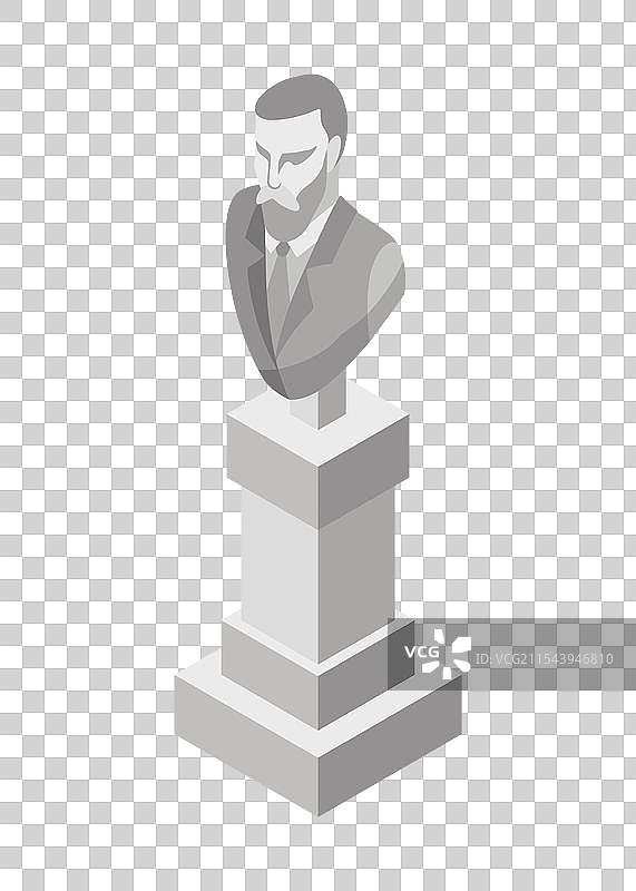 纪念碑图标，等距的纪念艺术符号图片素材