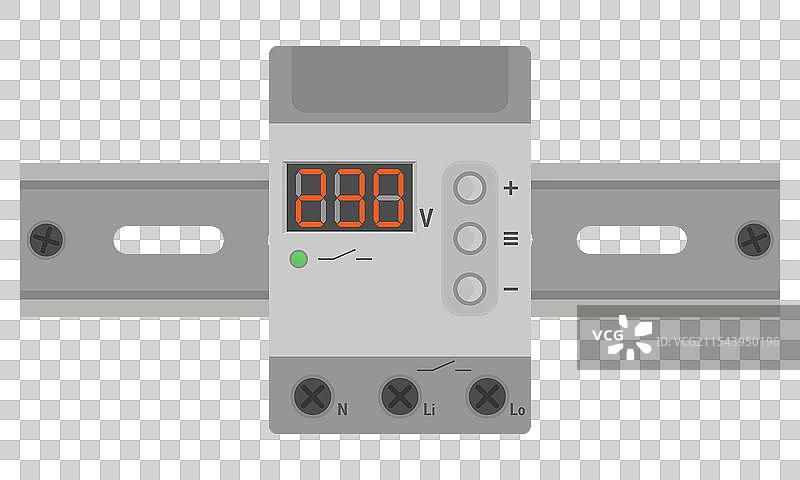 DIN导轨上安装的电压监测继电器图片素材