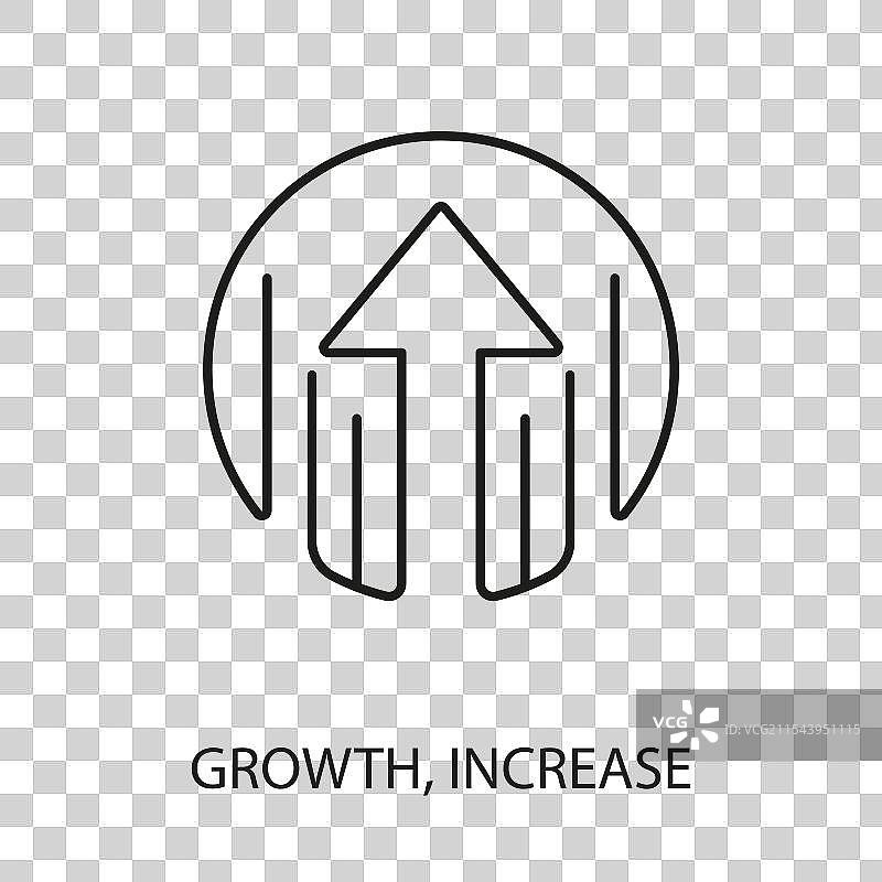 可编辑线条的增长上升图标图片素材