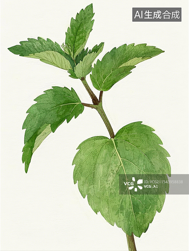 【AI数字艺术】薄荷叶子图片素材