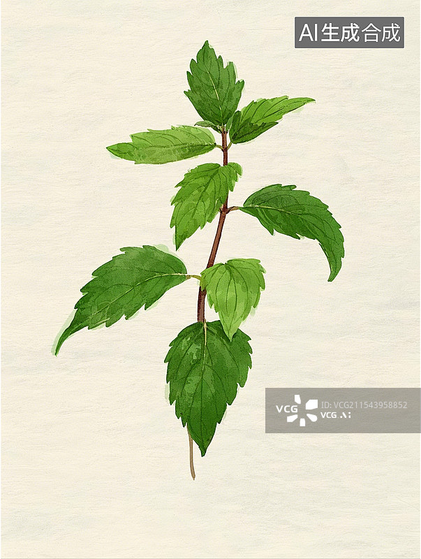 【AI数字艺术】薄荷叶子图片素材