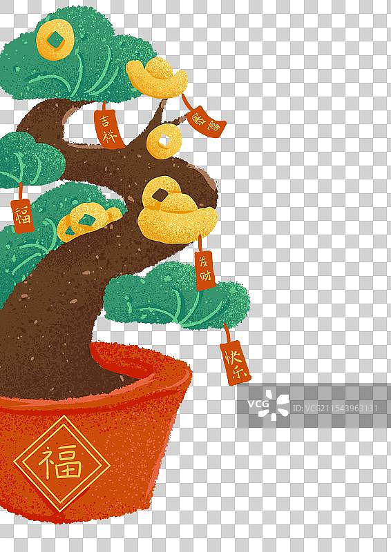 新年发财树图片素材