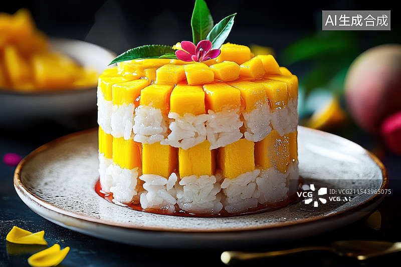 【AI数字艺术】芒果糯米饭图片素材