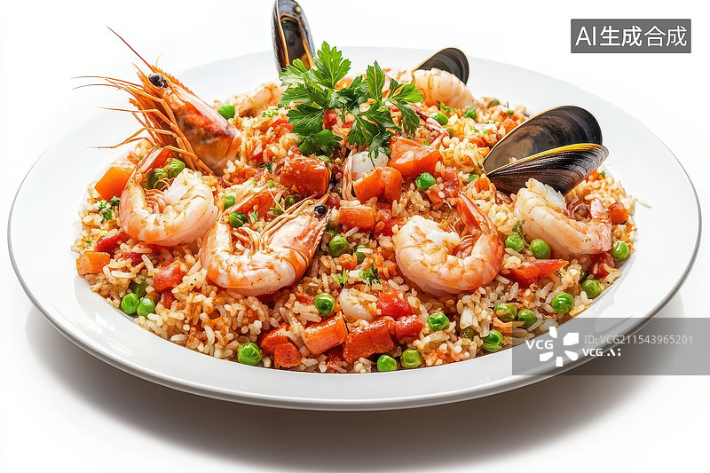【AI数字艺术】西班牙海鲜炒饭图片素材