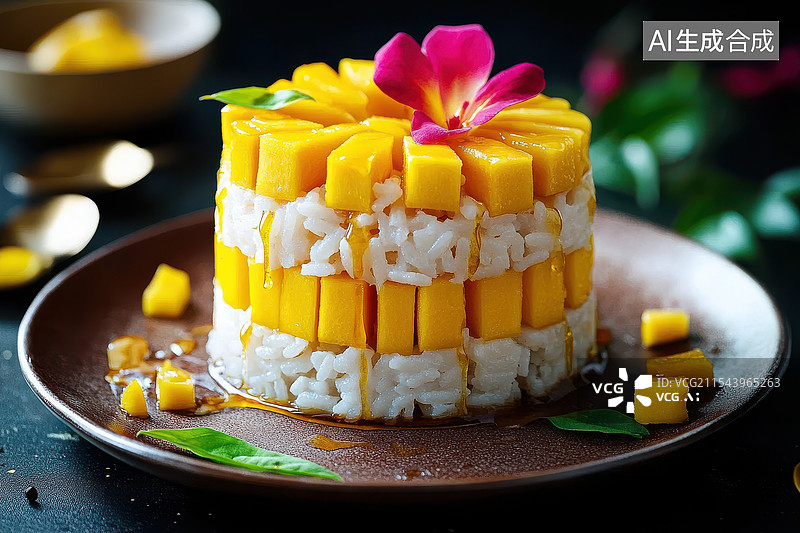 【AI数字艺术】芒果糯米饭图片素材