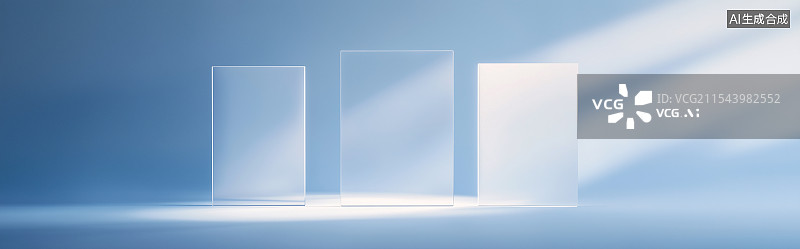 【AI数字艺术】白色背景下的透明玻璃背景图片素材