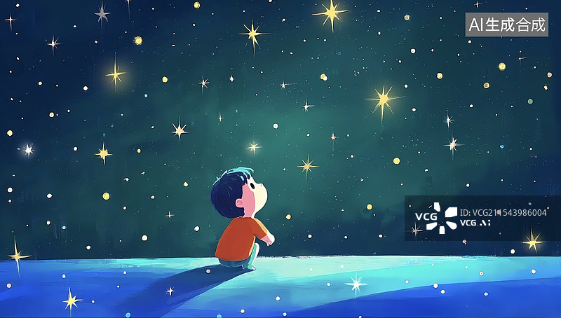 【AI数字艺术】关爱星星的孩子图片素材